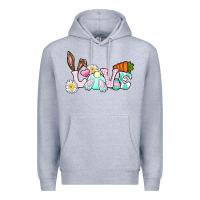 Heather Grey Love Easter bunny Easter Day Premium Hoodie - CowGirlArtShop