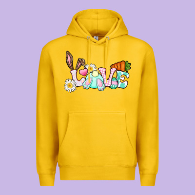 Love Easter Bunny Easter Day Premium Hoodie Designed By Cowgirlartshop