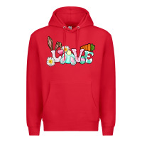 Red Love Easter bunny Easter Day Premium Hoodie - CowGirlArtShop