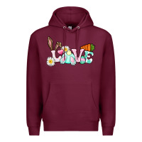Burgundy Love Easter bunny Easter Day Premium Hoodie - CowGirlArtShop