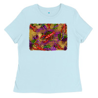 Baby Blue mardi gras crawfısh leopard wood and glitter background Ladies Tee - Artiststas