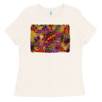 Bone mardi gras crawfısh leopard wood and glitter background Ladies Tee - Artiststas