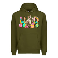 Army Green Hop Rabbit Easter Premium Hoodie - Neo Western