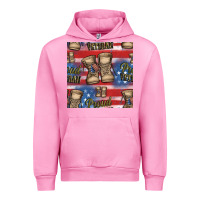 Fuchsia Pink proud veteran seamless pattern Urban Hoodie - HRA Design Shop