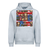 Heather Grey proud veteran seamless pattern Urban Hoodie - HRA Design Shop