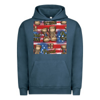 Pigment Midnight Navy proud veteran seamless pattern Urban Hoodie - HRA Design Shop