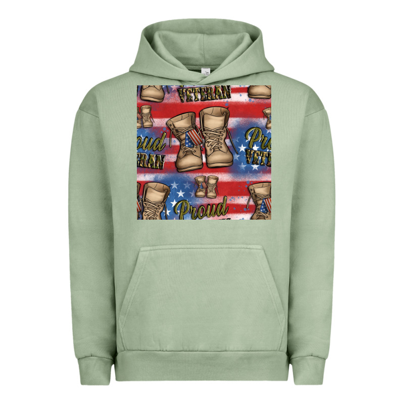 Proud Veteran Seamless Pattern Urban Hoodie by HRA Design Shop | Teevron
