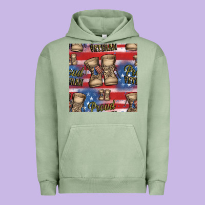 Proud Veteran Seamless Pattern Urban Hoodie Designed By Hra Design Shop