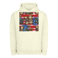 Pigment Pistachio proud veteran seamless pattern Urban Hoodie - HRA Design Shop