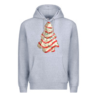 Heather Grey white christmas cake Premium Hoodie - FaDigitalArtStudio