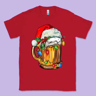 Christmas Beer Classic Tee Designed By Fadigitalartstudio