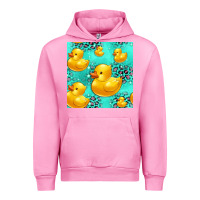 Fuchsia Pink rubber duck seamless pattern Urban Hoodie - HRA Design Shop