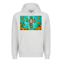 Dove Grey bull skull cross skinny metal can holder Premium Hoodie - HRA Design Shop