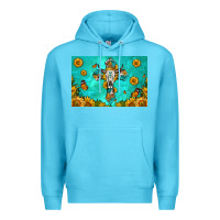 Ocean Blue bull skull cross skinny metal can holder Premium Hoodie - HRA Design Shop