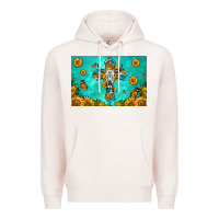 Pale Pink bull skull cross skinny metal can holder Premium Hoodie - HRA Design Shop
