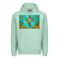 Seafoam bull skull cross skinny metal can holder Premium Hoodie - HRA Design Shop