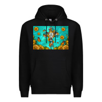 Black bull skull cross skinny metal can holder Premium Hoodie - HRA Design Shop