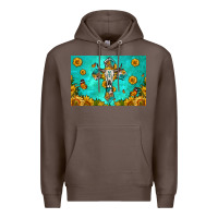 Coffee bull skull cross skinny metal can holder Premium Hoodie - HRA Design Shop
