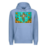 Colony Blue bull skull cross skinny metal can holder Premium Hoodie - HRA Design Shop