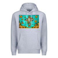 Heather Grey bull skull cross skinny metal can holder Premium Hoodie - HRA Design Shop