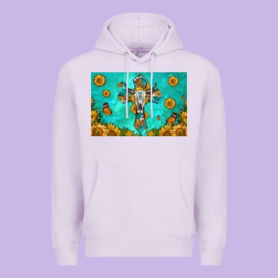 Bull Skull Cross Skinny Metal Can Holder Premium Hoodie Designed By Hra Design Shop