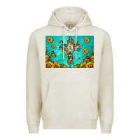 Oatmeal Heather bull skull cross skinny metal can holder Premium Hoodie - HRA Design Shop