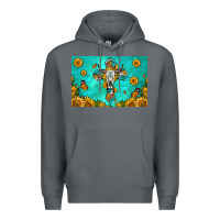 Rock bull skull cross skinny metal can holder Premium Hoodie - HRA Design Shop