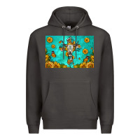 Smoke bull skull cross skinny metal can holder Premium Hoodie - HRA Design Shop