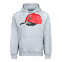 Heather Grey red softball cap fa element Urban Hoodie - FaDigitalArtStudio