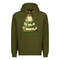 Army Green white christmas cookie cake Premium Hoodie - FaDigitalArtStudio