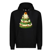 Black white christmas cookie cake Premium Hoodie - FaDigitalArtStudio
