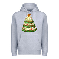 Heather Grey white christmas cookie cake Premium Hoodie - FaDigitalArtStudio