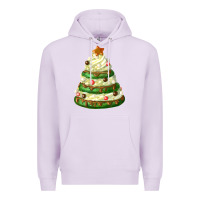 Lilac white christmas cookie cake Premium Hoodie - FaDigitalArtStudio