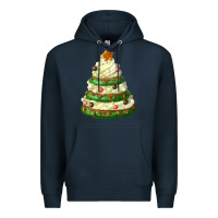 Navy white christmas cookie cake Premium Hoodie - FaDigitalArtStudio