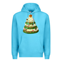 Ocean Blue white christmas cookie cake Premium Hoodie - FaDigitalArtStudio
