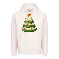 Pale Pink white christmas cookie cake Premium Hoodie - FaDigitalArtStudio