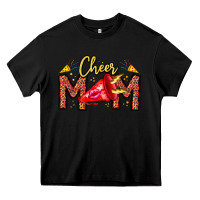 Black cheer mom Heavy Core Tee - CowhideDigitalArt