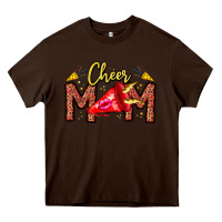 Chocolate Brown cheer mom Heavy Core Tee - CowhideDigitalArt