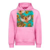 Fuchsia Pink rock n roll hands seamless pattern Urban Hoodie - HRA Design Shop
