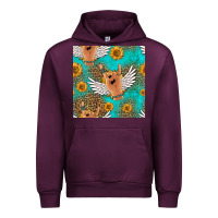 Mauve Wine rock n roll hands seamless pattern Urban Hoodie - HRA Design Shop