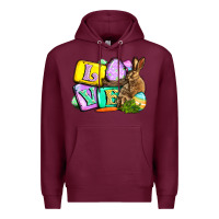 Burgundy Love Easter Day Premium Hoodie - CowGirlArtShop