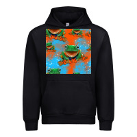 Black funny frogs seamless pattern Urban Hoodie - HRA Design Shop