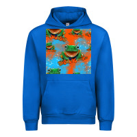 Cobalt funny frogs seamless pattern Urban Hoodie - HRA Design Shop