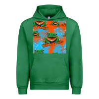 Emerald funny frogs seamless pattern Urban Hoodie - HRA Design Shop