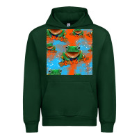 Forest Green funny frogs seamless pattern Urban Hoodie - HRA Design Shop