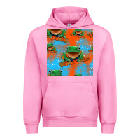 Fuchsia Pink funny frogs seamless pattern Urban Hoodie - HRA Design Shop