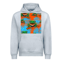 Heather Grey funny frogs seamless pattern Urban Hoodie - HRA Design Shop