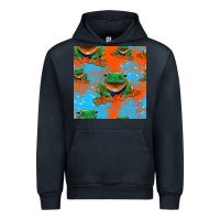 Navy funny frogs seamless pattern Urban Hoodie - HRA Design Shop