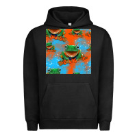 Pigment Black funny frogs seamless pattern Urban Hoodie - HRA Design Shop