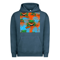 Pigment Midnight Navy funny frogs seamless pattern Urban Hoodie - HRA Design Shop